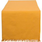 Design Imports 14 x 72 in. Solid Pumpkin Spice Heavyweight Fringed Table Runner