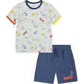 Levi's Little Boys Monster Doodle Tee and Shorts 2 pc. Set