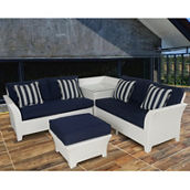 Sunmate Casual Bayview Wicker Deep Seating Sectional 4 pc. Set