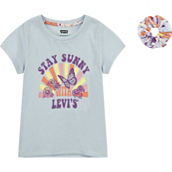 Levi's Little Girls Twist Sleeve Tee with Scrunchie
