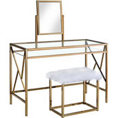 Furniture of America Ian Champagne 3 pc. Bedroom Vanity Set