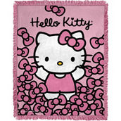 Northwest Hello Kitty More Bows Woven Jacquard 46 x 60 in. Throw Blanket