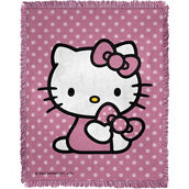 Northwest Hello Kitty Perfect Polka Dots Woven Jacquard 46 x 60 in. Throw Blanket