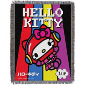 Northwest Hello Kitty Cute Game Woven Tapestry Throw Blanket