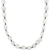 Sofia B. Sterling Silver Keshi Cultured Pearl and Hematite Beads Necklace