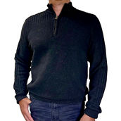 Thomas Sterling Engineered Rib Zip Mock Sweater