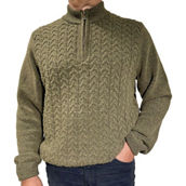 Thomas Sterling Cable Stitch Zip Mock Sweater