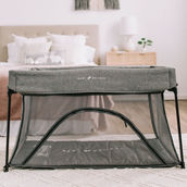 Baby Delight Nod Deluxe Portable Travel Crib, Charcoal Tweed