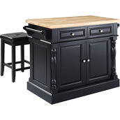 Crosley Furniture Oxford Kitchen Island with Square Seat Stools