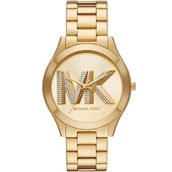 Michael Kors Slim Runway Three Hand Gold Tone Stainless Steel Watch MK4732