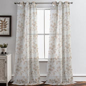 Dainty Home Leaf Vine Printed Sheer Curtain Panel Pair