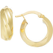 14K Yellow Gold 10 x 10 x 6mm Round Polished Twisted Huggie Hoop Earrings
