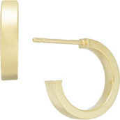 14K Yellow Gold 10 x 10 x 3mm Round Polished Huggie Hoop Earrings