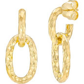14K Gold 36mm Diamond Cut Link Multiway Drop Earrings