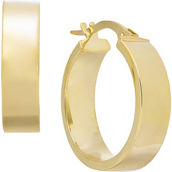 14K Yellow Gold 15 x 15 x 5mm Rectangular Tube Round Polished Huggie Hoop Earrings