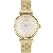 Versace 35MM Greca Chic Silver Dial Gold Stainless Steel Bracelet Watch VE1CA0623