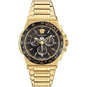 Versace Greca Extreme Chrono IP Yellow Gold Black Dial Stainless Watch VE7H00623