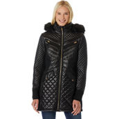 Michael Kors QUILTED faux Fur trimmed jacket