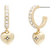 COACH Gold Iconic Heart Huggie Earrings