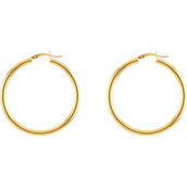14K Yellow Gold Polished Round Hoop Earrings