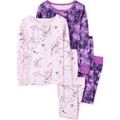 Carter's Little Girls Space 100% Cotton Snug Fit Pajamas 4 pc. Set