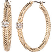 Lauren Ralph Lauren Goldtone Crystal 30mm Hoop Earrings