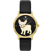 Kate Spade New York Metro 3 Hand Puppy Black Leather Watch KSW9069