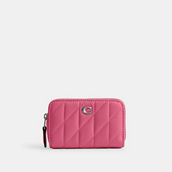 COACH Quilted Pillow Leather Small Zip Around Card Case