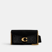 Coach Patent Signature Leather Tabby Chain Clutch