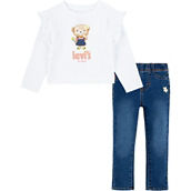 Levi's Toddler Girls Ruffle Top and Jeans 2 pc. Set