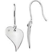 White Ice Sterling Silver Diamond Accent Heart Dangle Earrings