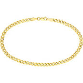 14K Yellow Gold 3.7mm Solid Flat Open Curb 8 in. Bracelet