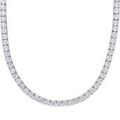Sofia B. Sterling Silver Lab Created White Sapphire Tennis Necklace
