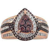 American Rose 10K Rose Gold 1 CTW Diamond Bridal Ring Size 7