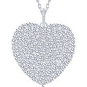 Sterling Silver 1/5 CTW Diamond Large Heart Pendant