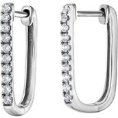 Sterling Silver 1/5 CTW Diamond Paper Clip Hoop Earrings