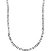 Sterling Silver 3 CTW Diamond Straight Line Tennis Necklace