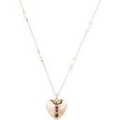 Lauren Ralph Lauren Goldtone Pearl Crystal Puffy Heart Pendant