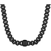 Black Matte Stainless Steel 1/2 CTW Black Diamond Chain