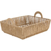 Simplify Dutch Weave Large Shelf Storage Basket with Round Handles
