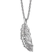 White Ice Sterling Silver Diamond Accent Feather Pendant Necklace