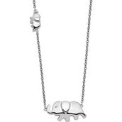 White Ice Sterling Silver Diamond Accent Elephant 18 in. Necklace