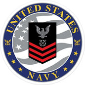 USN PO 1Class 3.5 in. Rank Decal Red