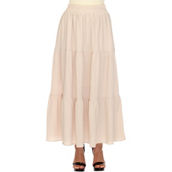 White Mark Pleated Tiered Maxi Skirt