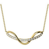 10K Yellow Gold 1/6 CTW Diamond Crossover 18 in. Necklace