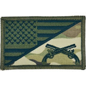 Brigade QM Army MP Flag Patch with Military Police Crossed Pistols Multicam