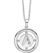 White Ice Sterling Silver Diamond Accent Initial A Pendant