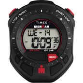 Timex Ironman 65mm Black Resin Stopwatch with Black Lanyard