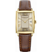 Raymond Weil Toccata Champagne Dail Quartz Gold PVD Brown Leather Watch 5925PC00100