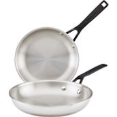 KitchenAid Stainless Steel 5 Ply Clad 8.25 in. and 10 in. Open Frying Pan Set